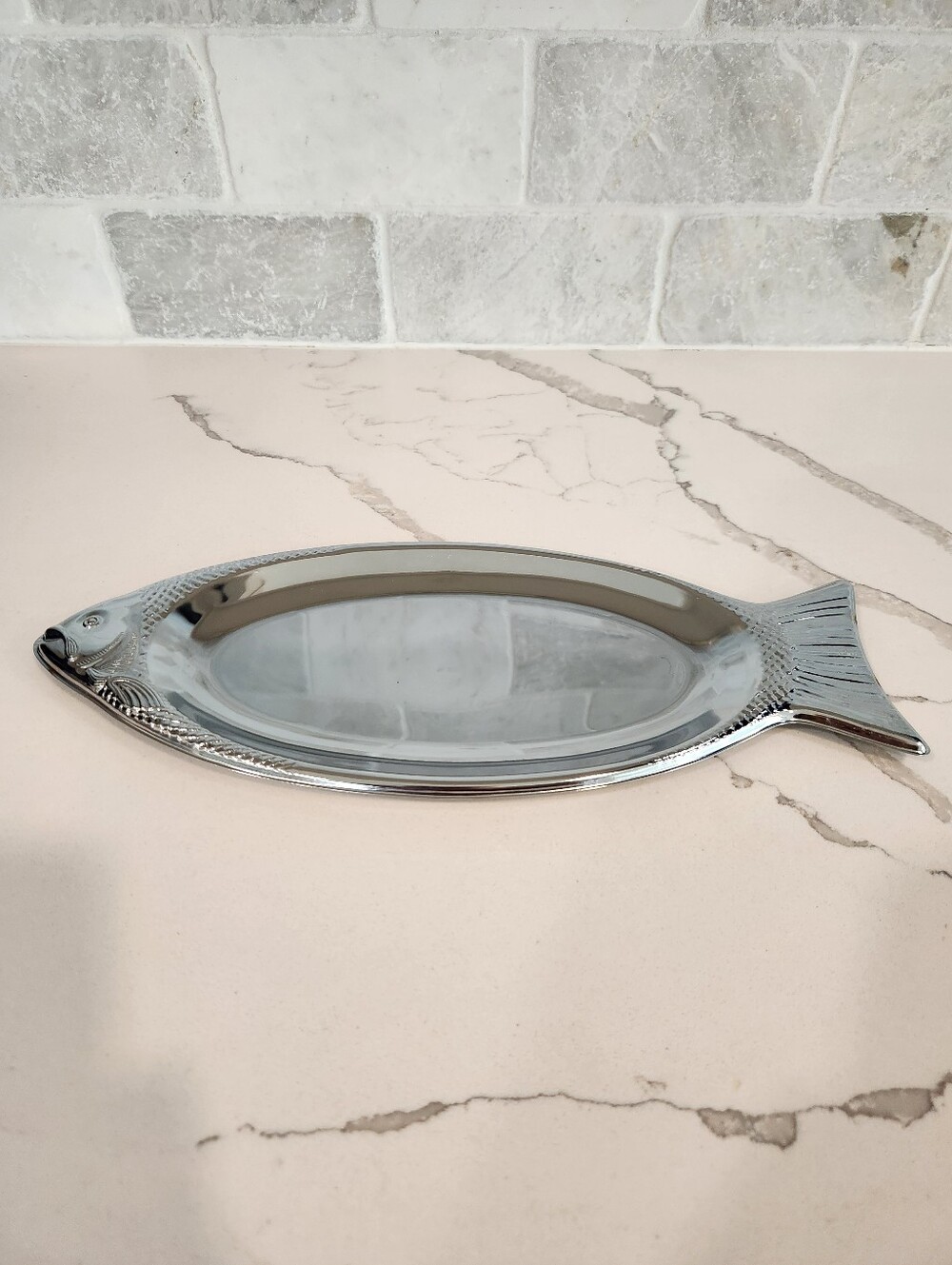 Chrome Fish Platter Catchall Dish